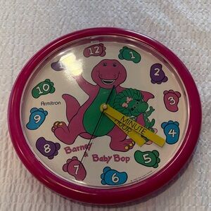 Barney & Baby Bop Vintage 1993 Wall Clock by Armitron